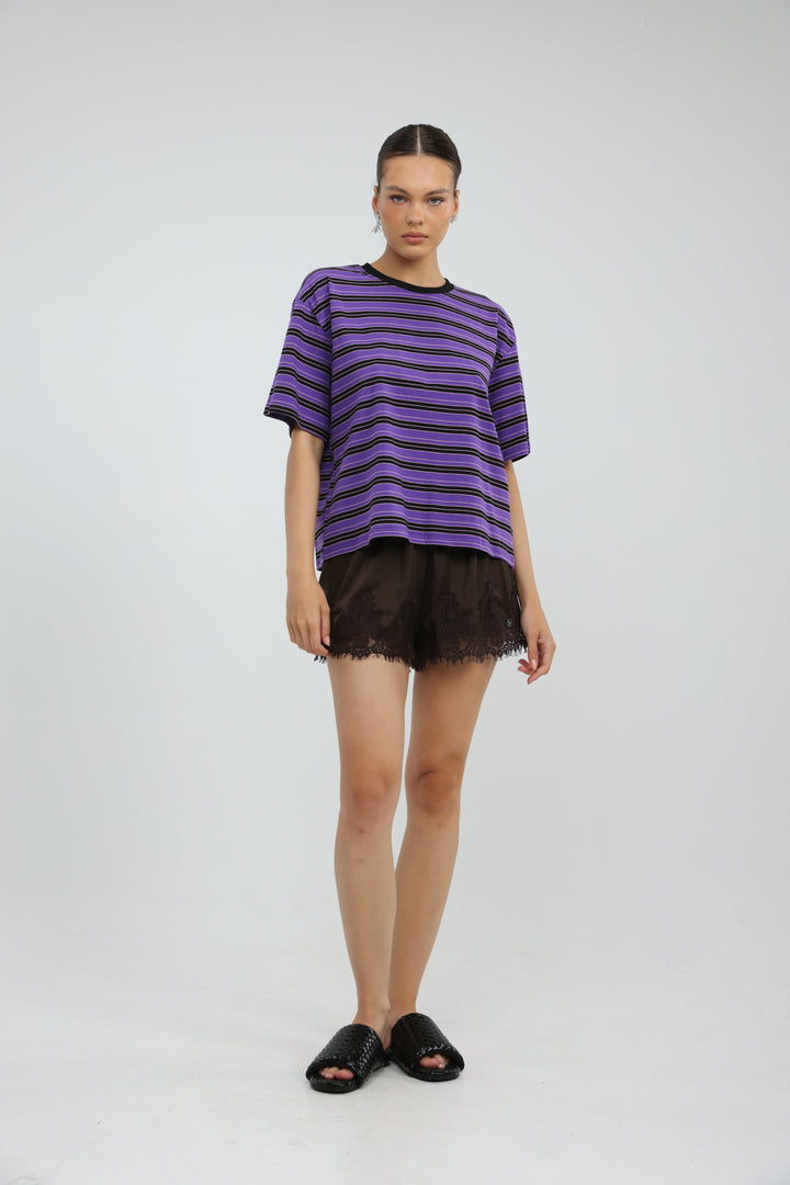Just Purple Striped T-Shirt