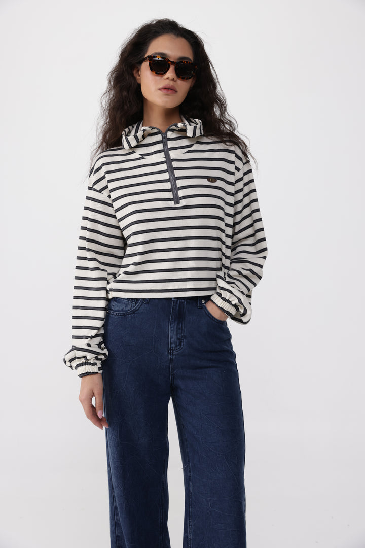 Remark Grey Stripes Sweatshirt