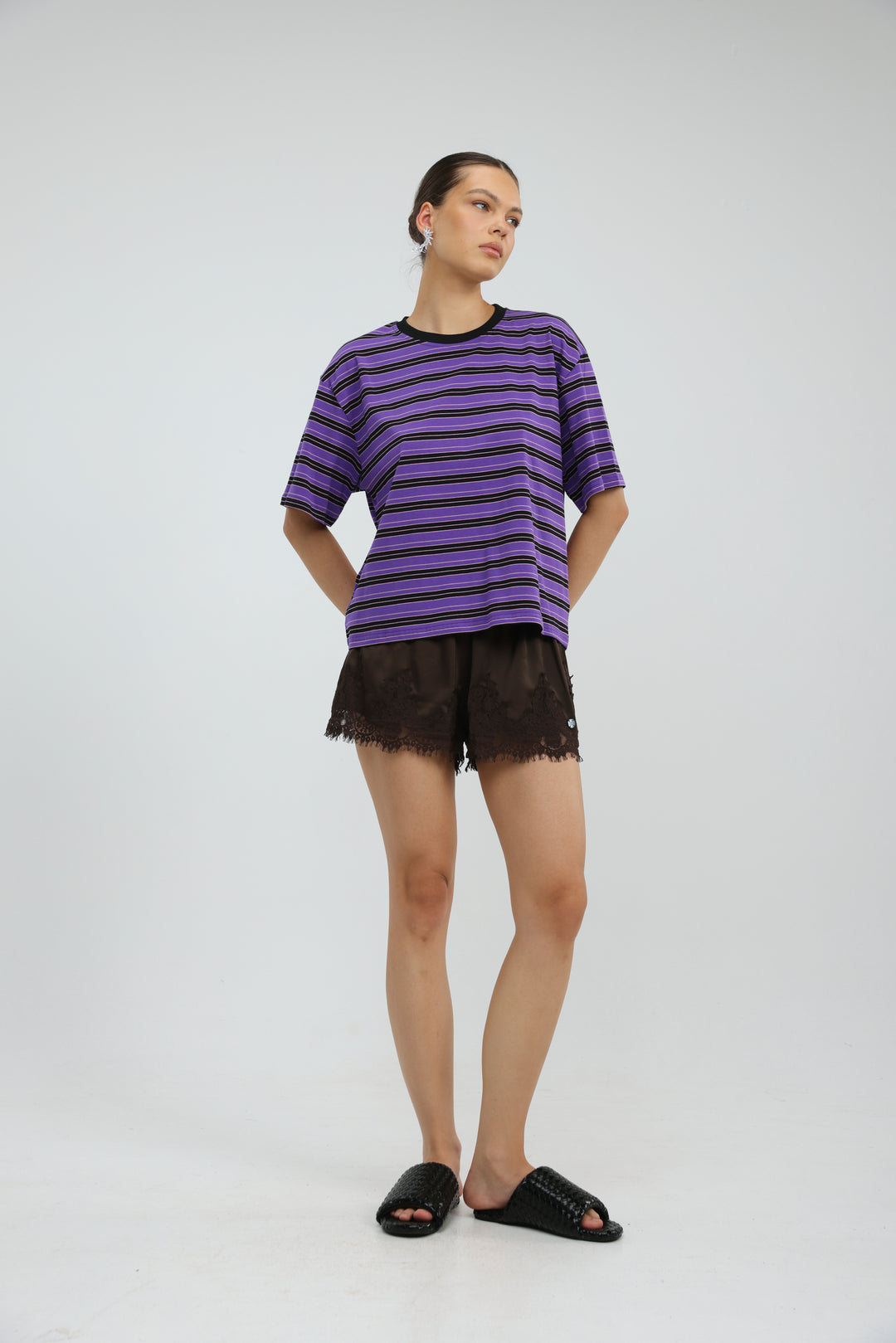 Just Purple Striped T-Shirt