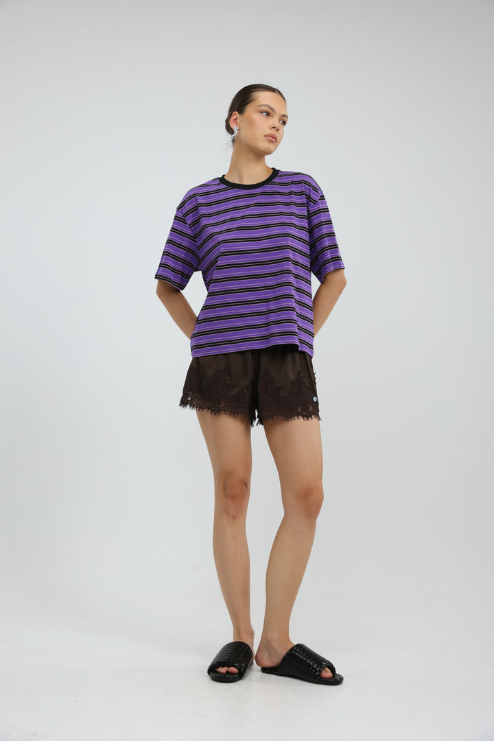Just Purple Striped T-Shirt