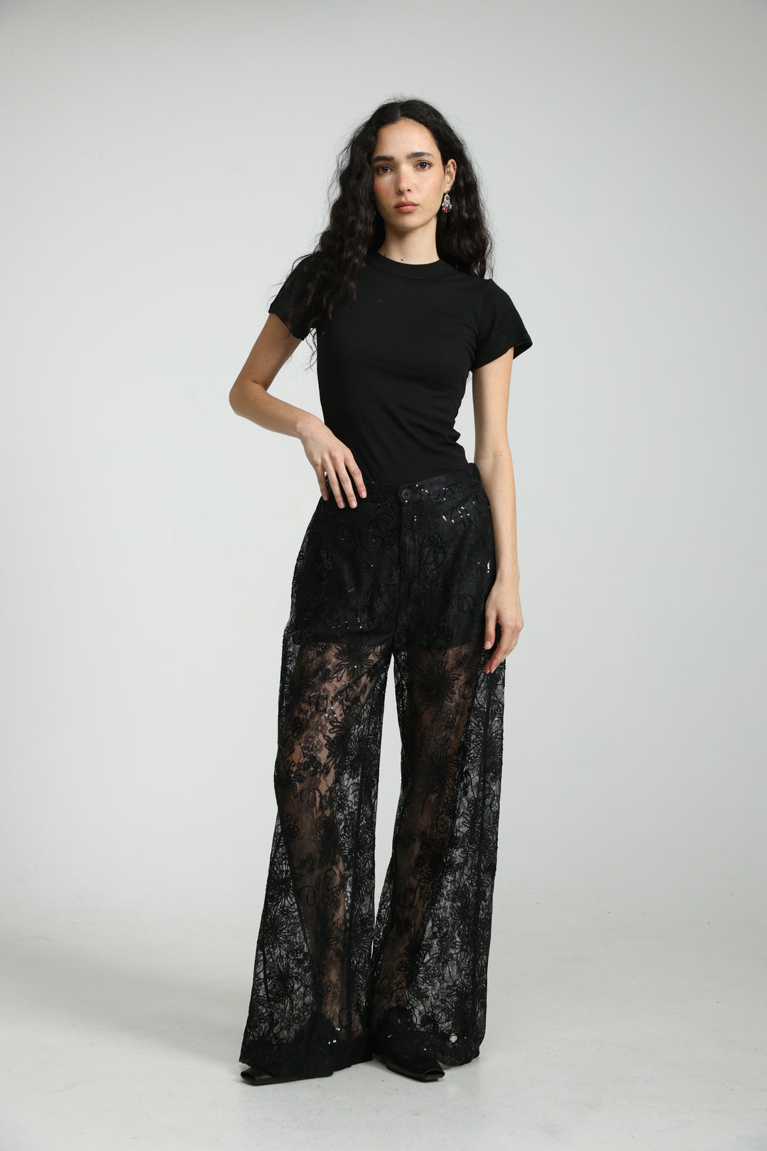 Lace&Sequin Black Bottoms