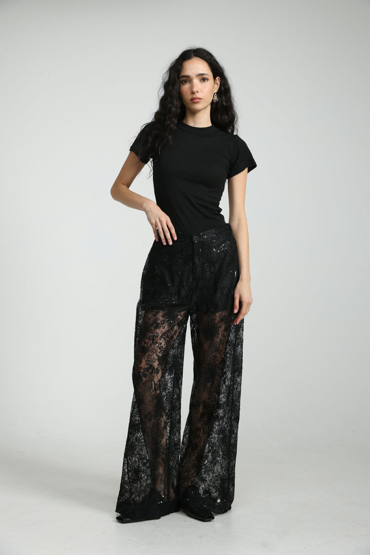 Lace&Sequin Black Bottoms
