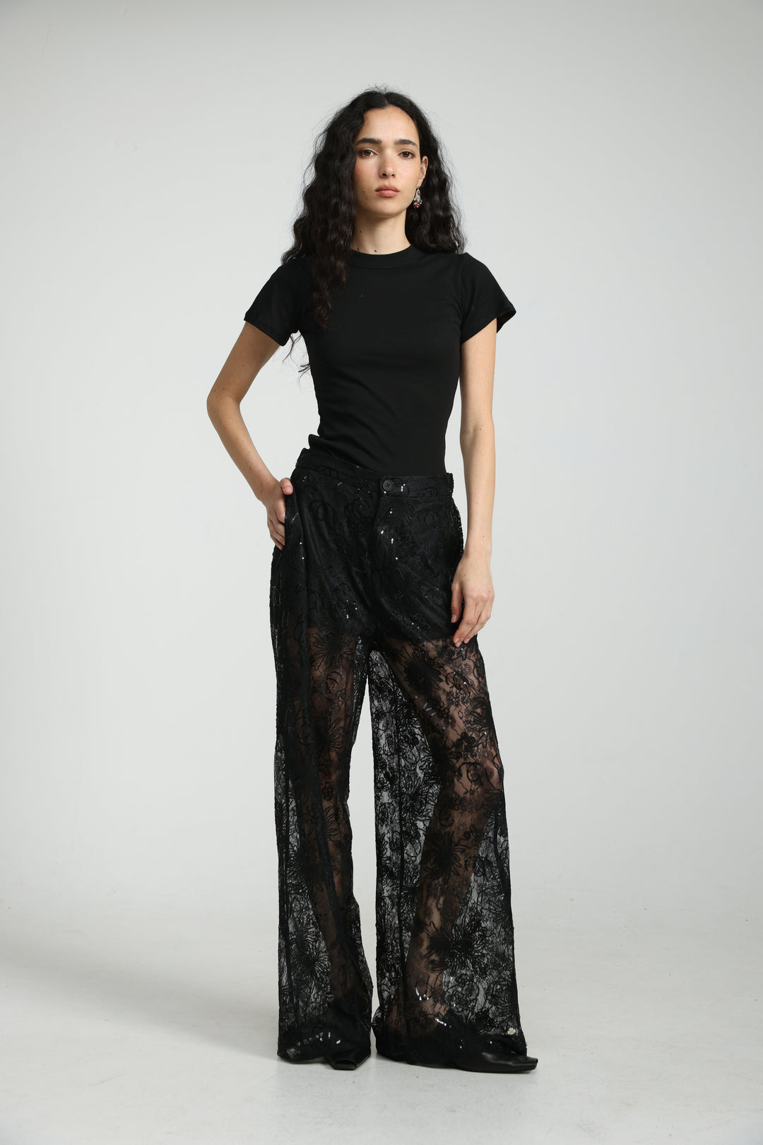 Lace&Sequin Black Bottoms