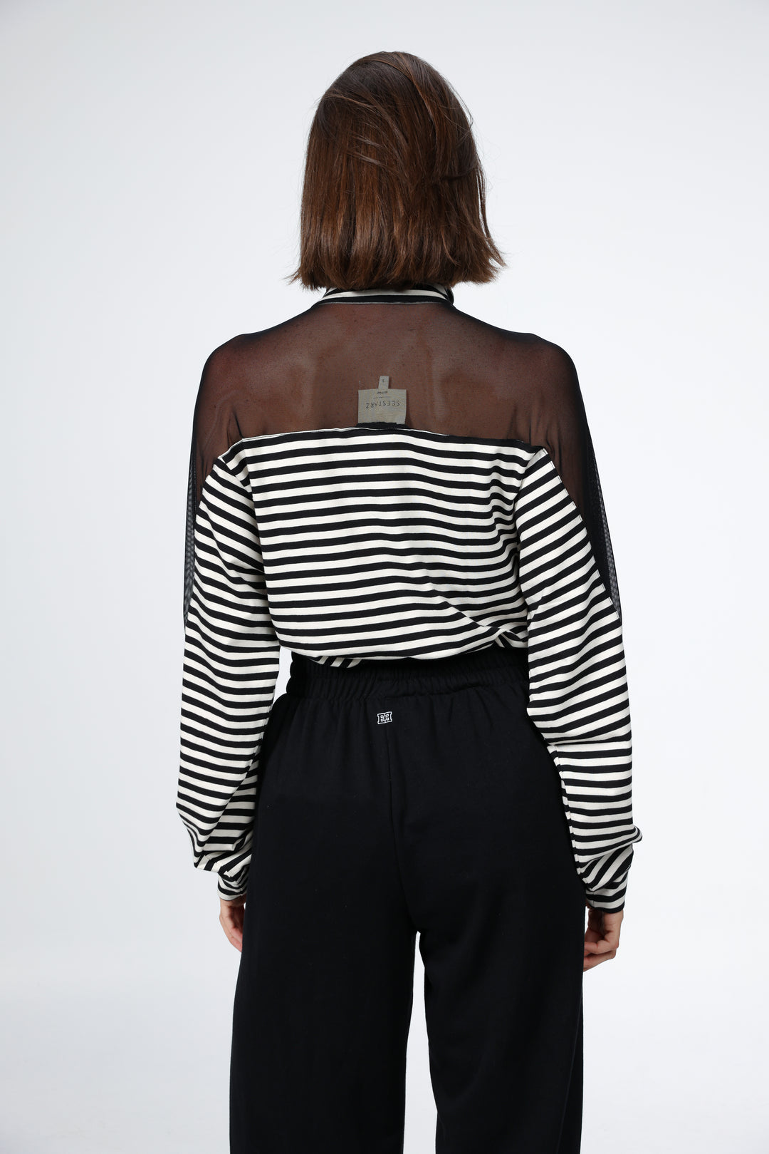 Adam Black Stripes Mesh Polo