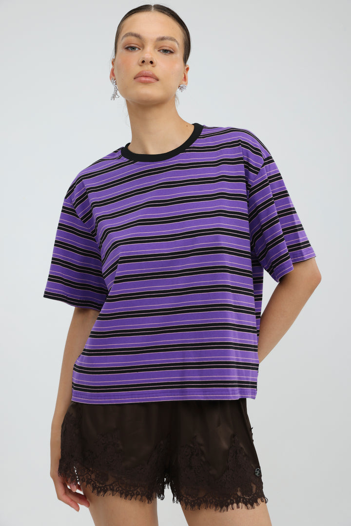 Just Purple Striped T-Shirt