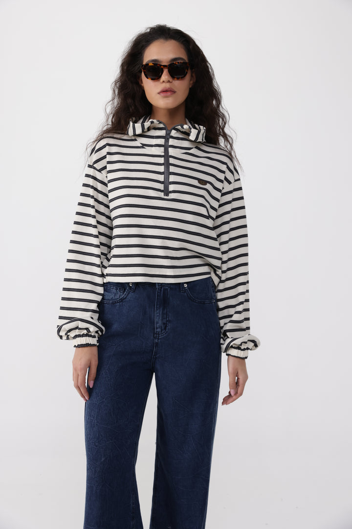 Remark Grey Stripes Sweatshirt