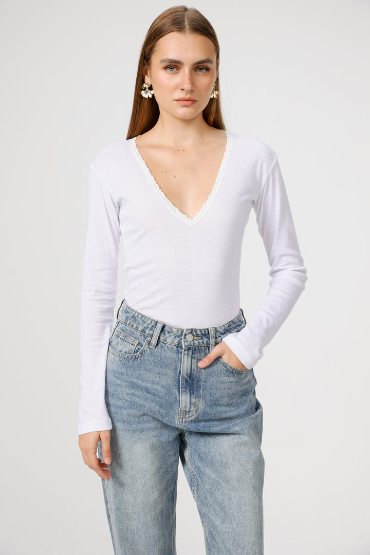 Clean11 White V Shirt