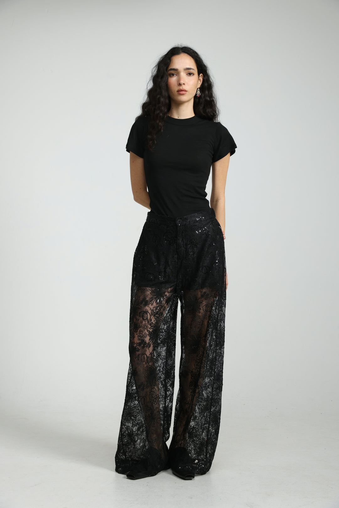 Lace&Sequin Black Bottoms
