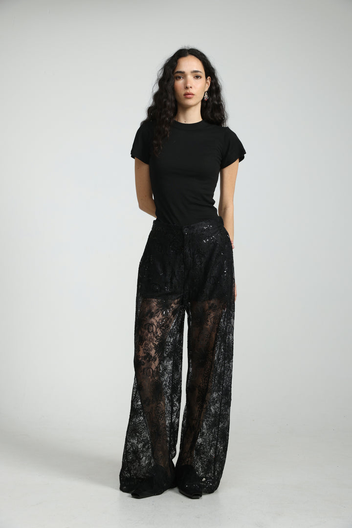 Lace&Sequin Black Bottoms
