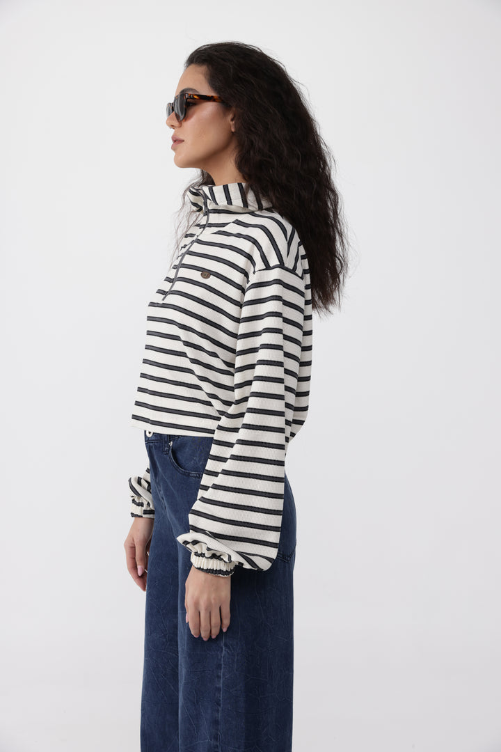 Remark Grey Stripes Sweatshirt