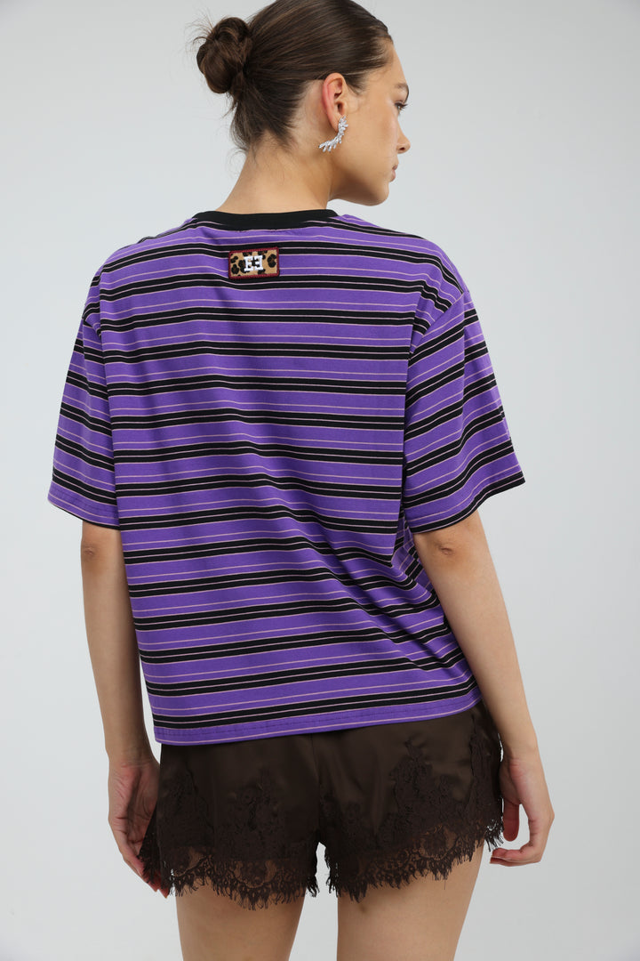 Just Purple Striped T-Shirt