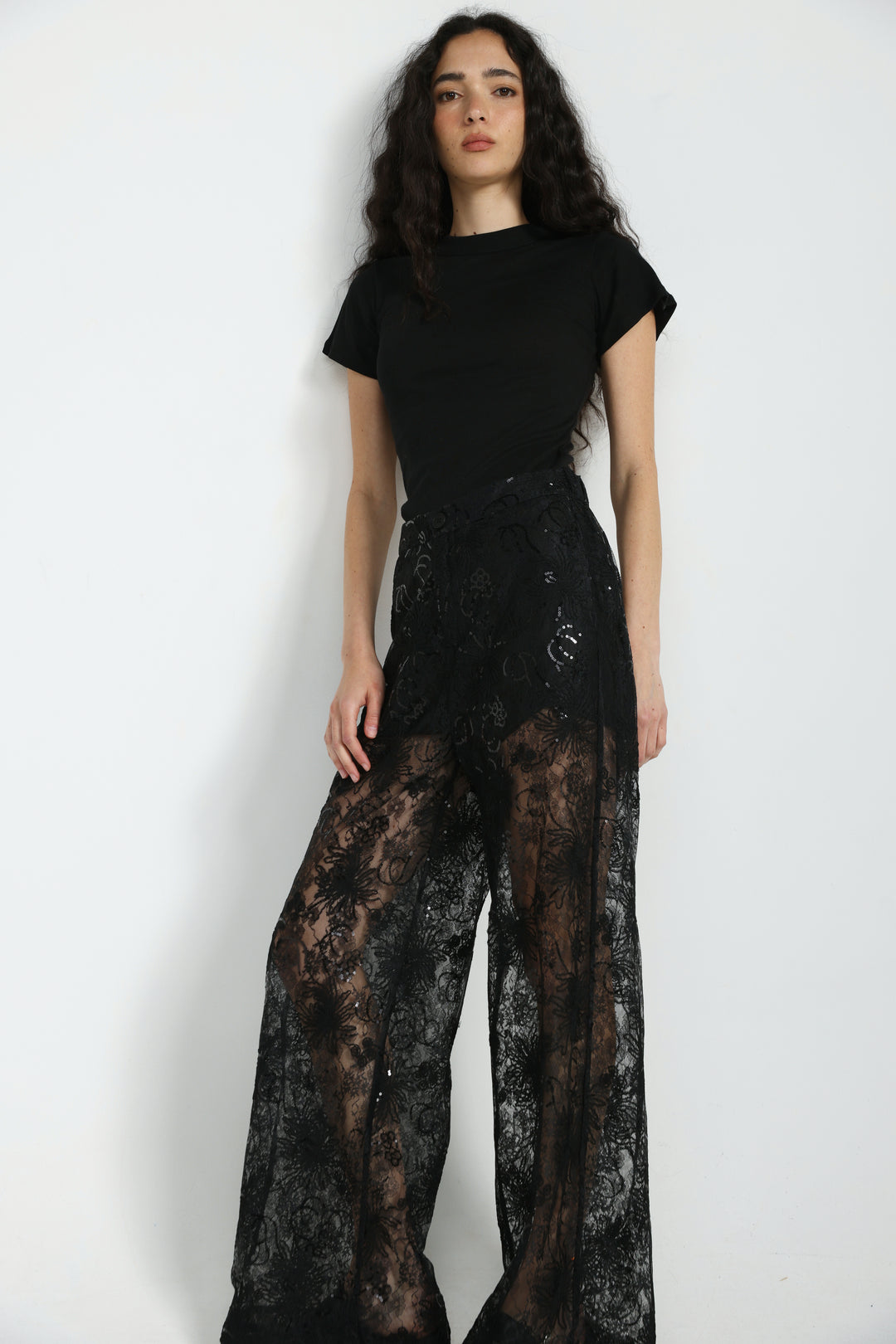 Lace&Sequin Black Bottoms