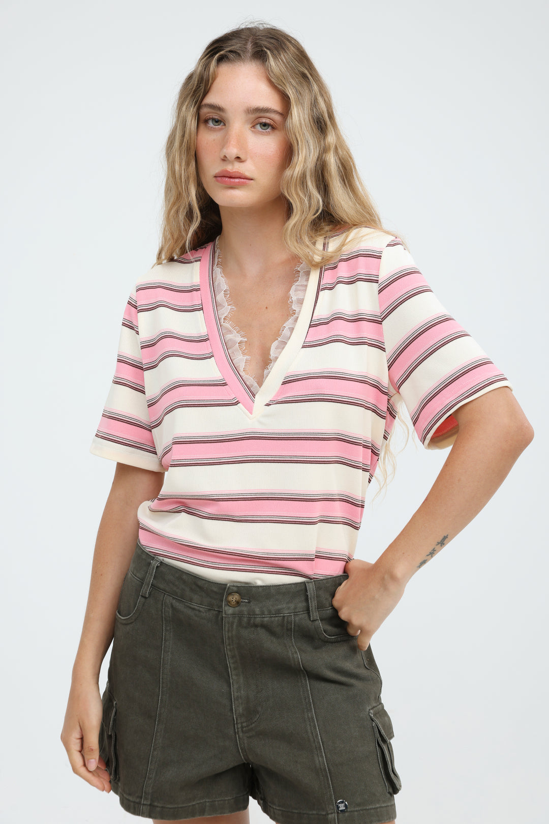 Mystery Pink Striped T-Shirt
