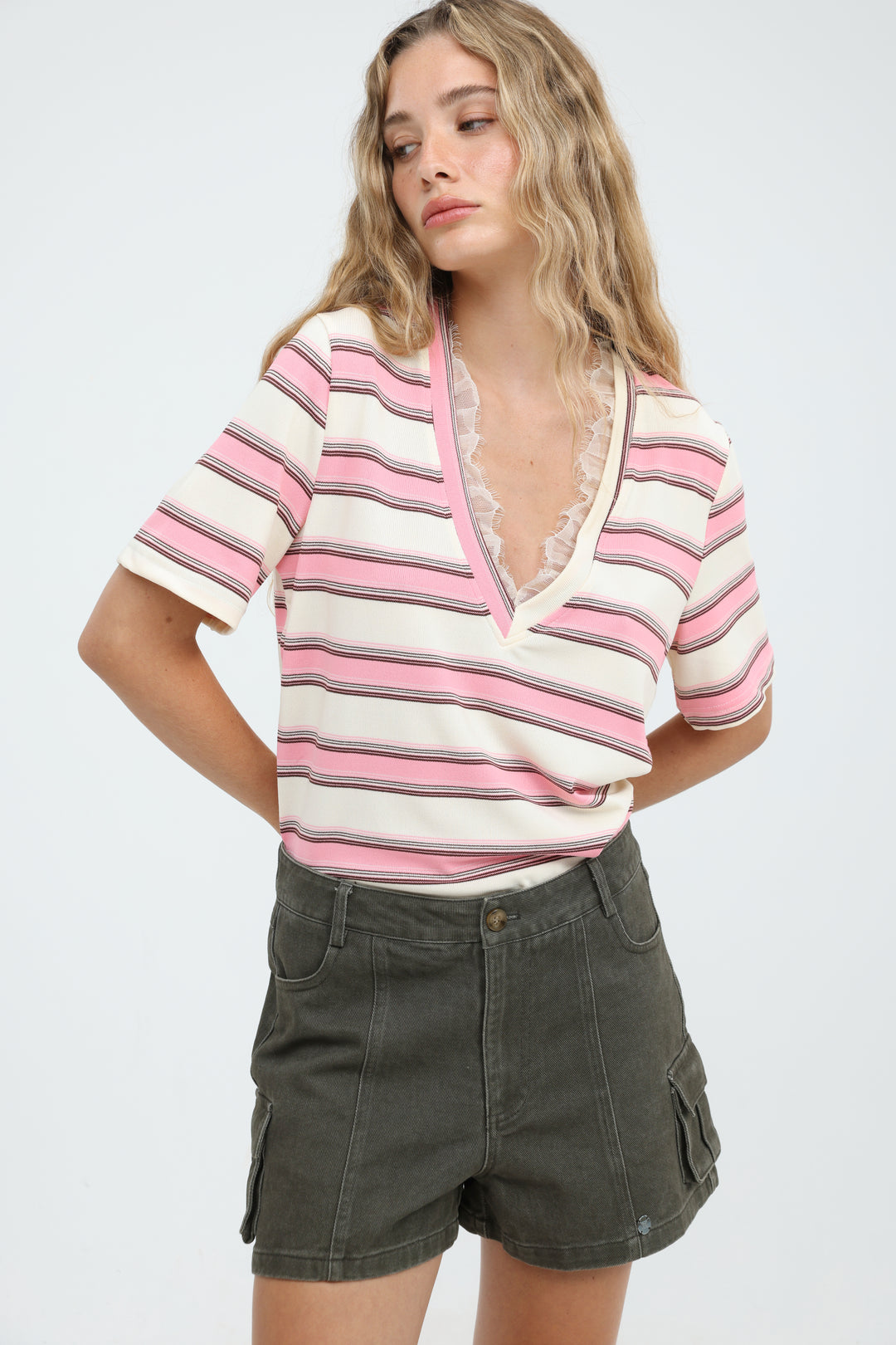 Mystery Pink Striped T-Shirt