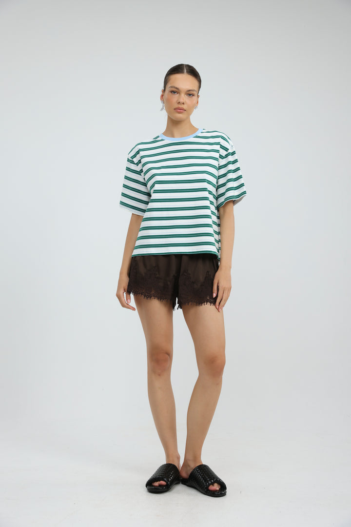 Just Green/Blue Striped T-Shirt