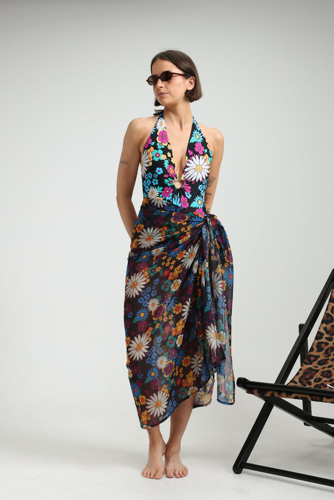 Fluid Floral Maxi Wrap Skirt