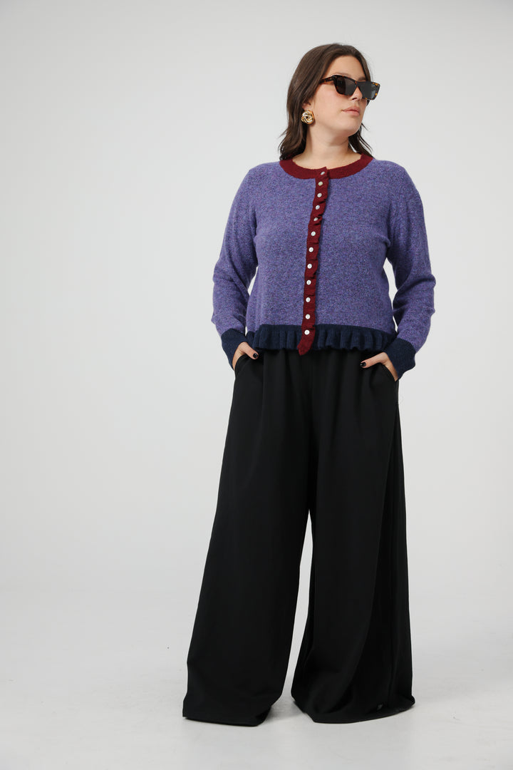 סוודר סגול לנשים מידה גדולה Voice Purple Sweater