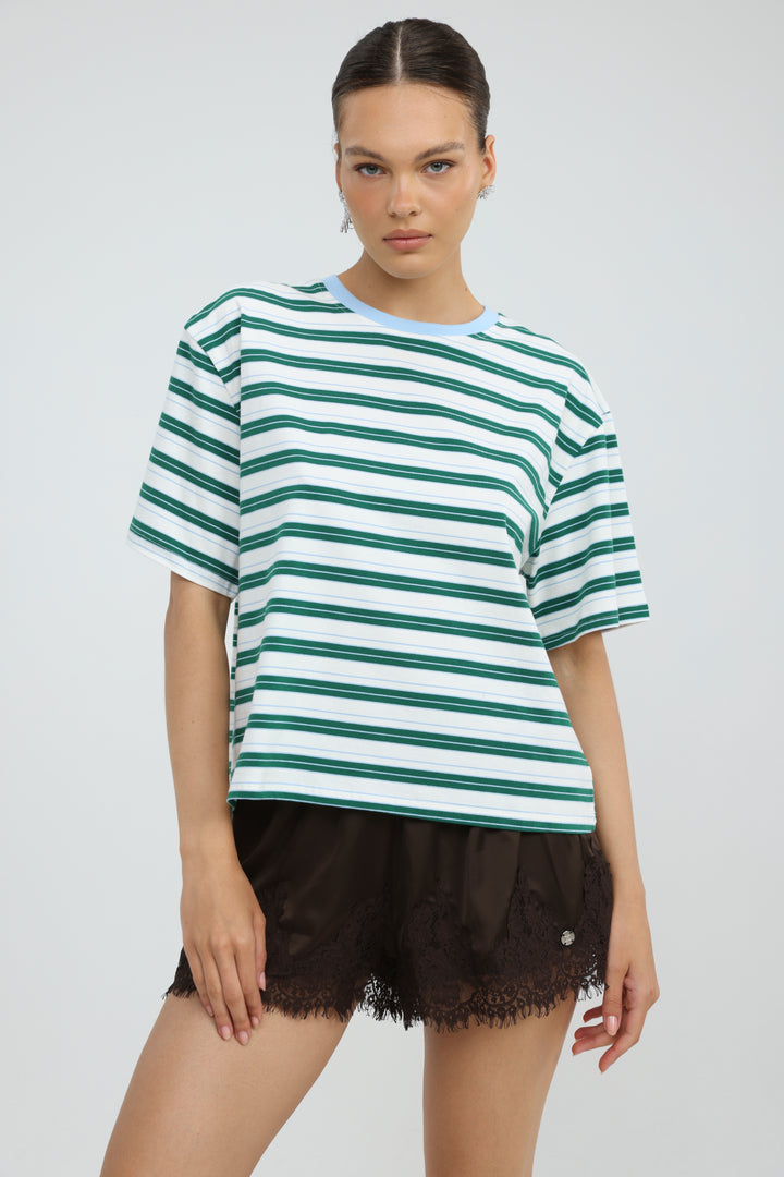 Just Green/Blue Striped T-Shirt