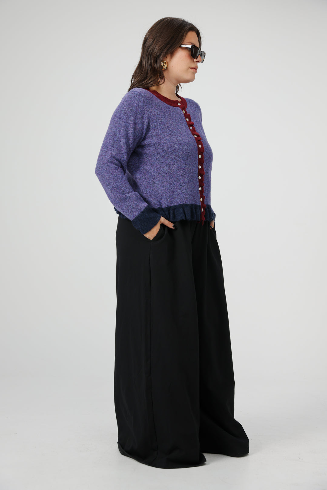 סריג סגול לאישה מידות גדולות Voice Purple Sweater