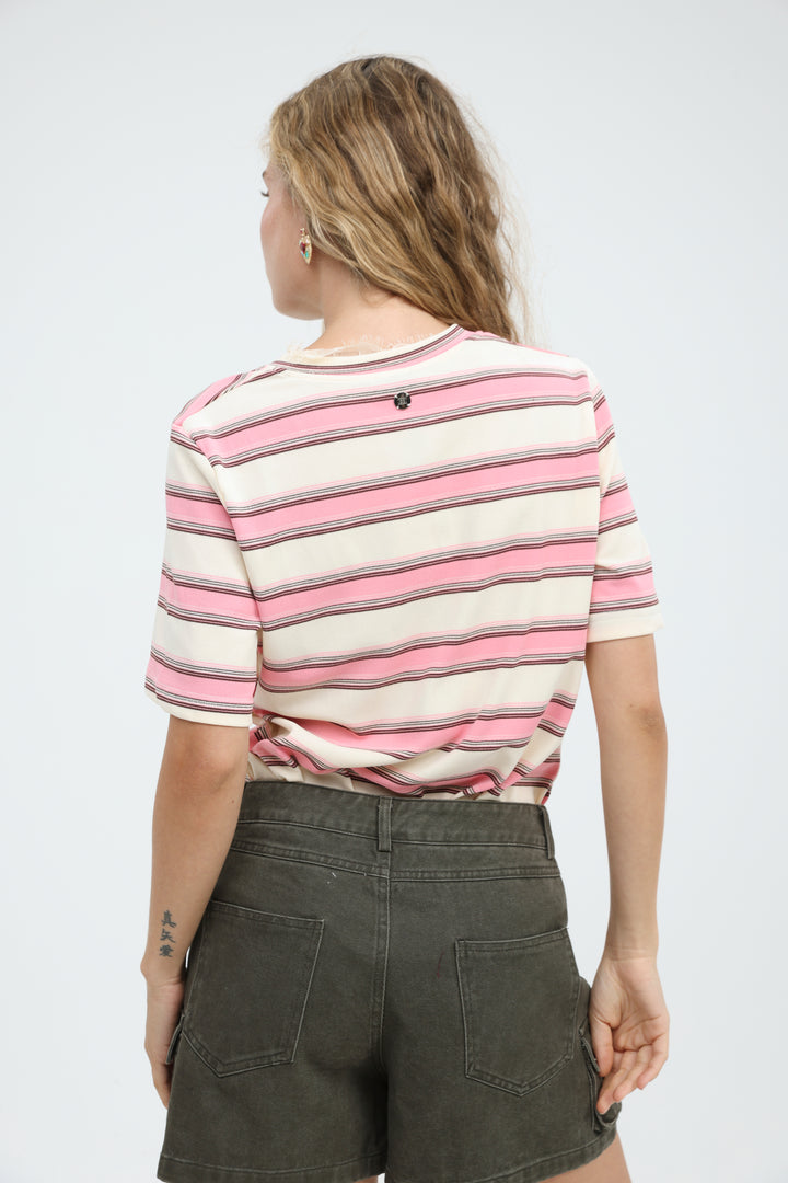 Mystery Pink Striped T-Shirt