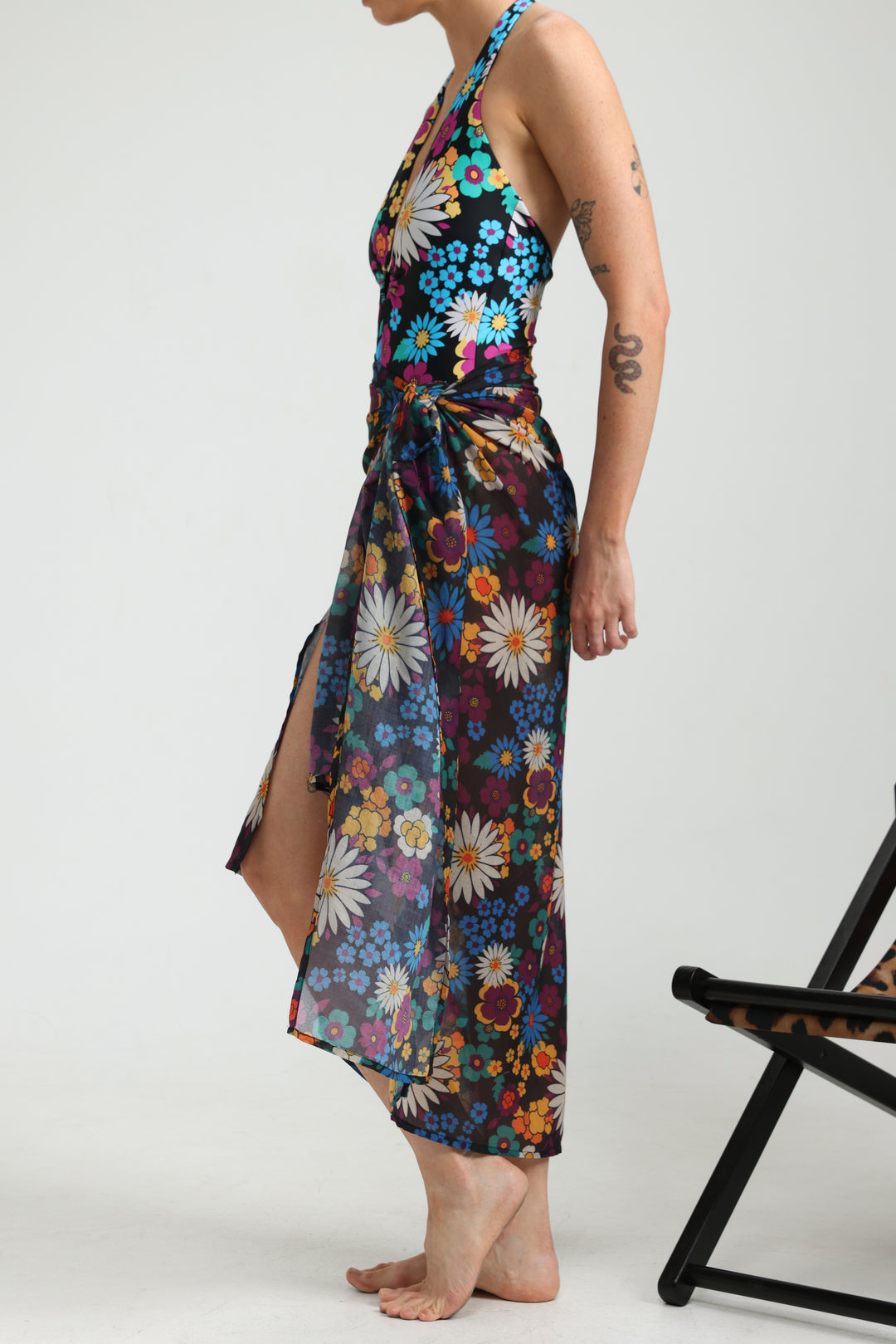 Fluid Floral Maxi Wrap Skirt