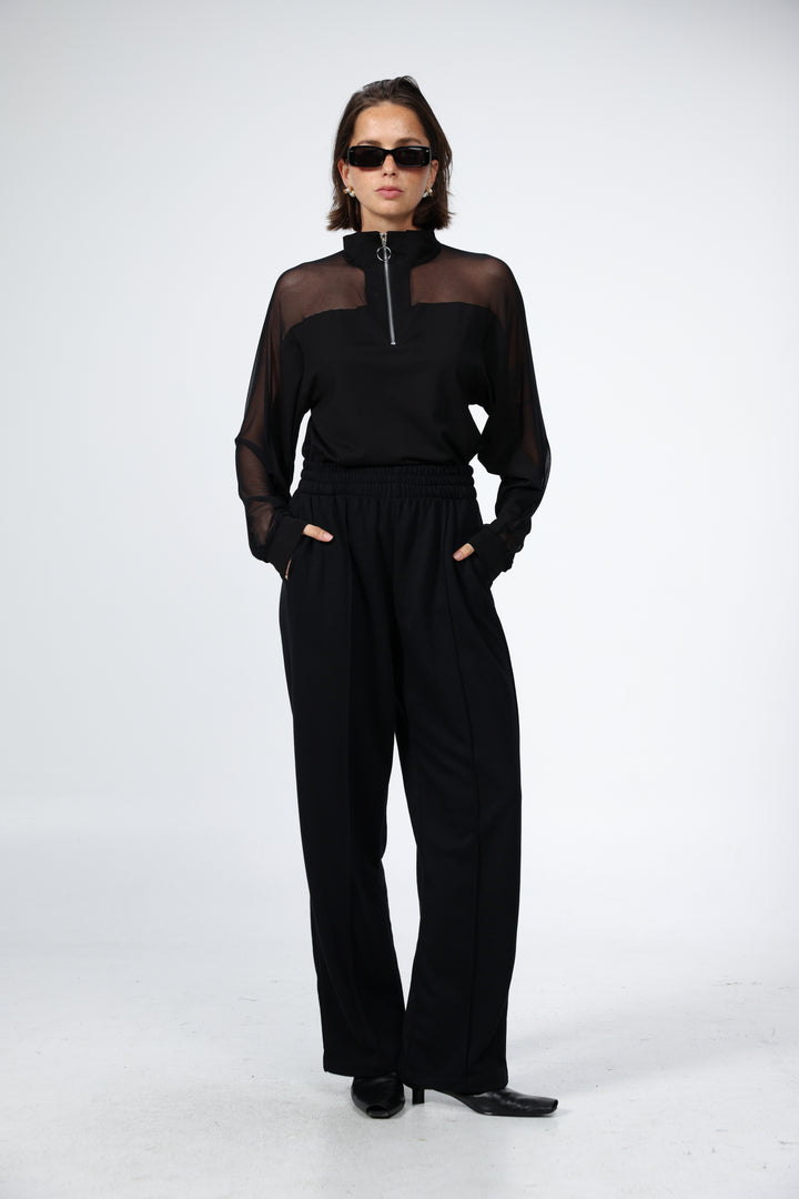 Adam Black Mesh Polo
