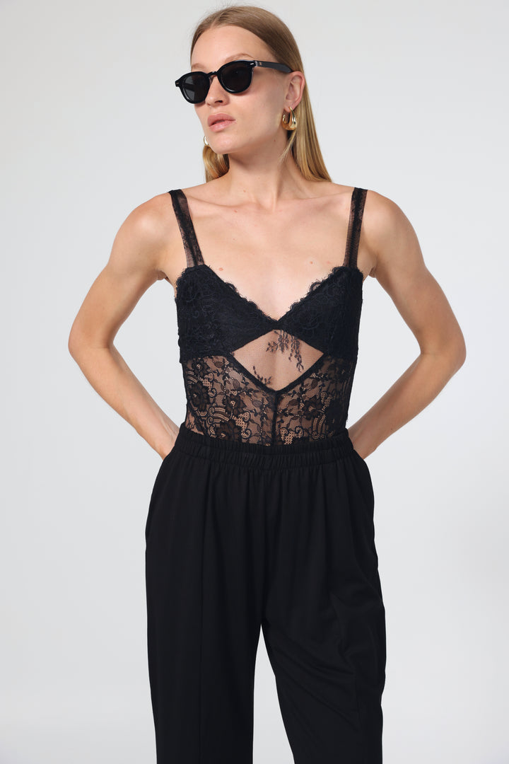 Skin Black Lace Bodysuit