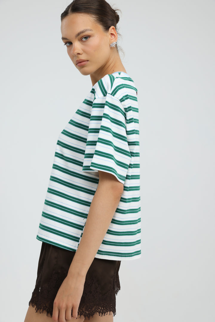 Just Green/Blue Striped T-Shirt