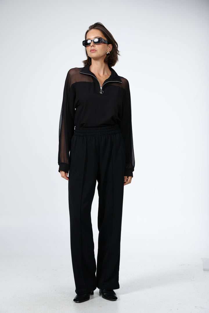 Adam Black Mesh Polo