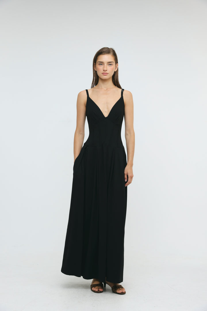 Sunray Black Dress