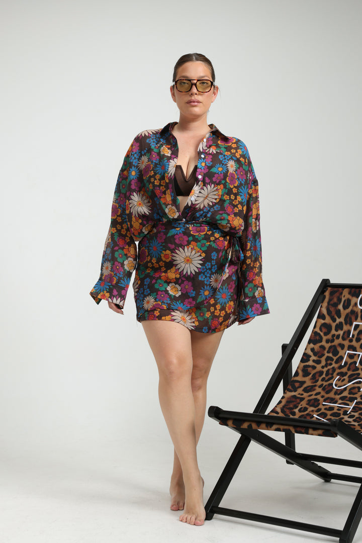 Fluid Pink Striped Skirt