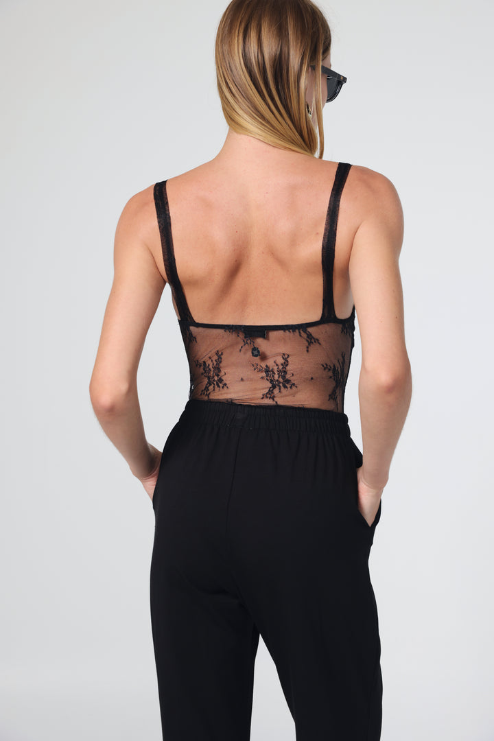 Skin Black Lace Bodysuit