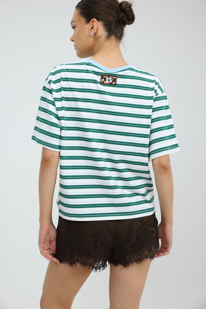 Just Green/Blue Striped T-Shirt