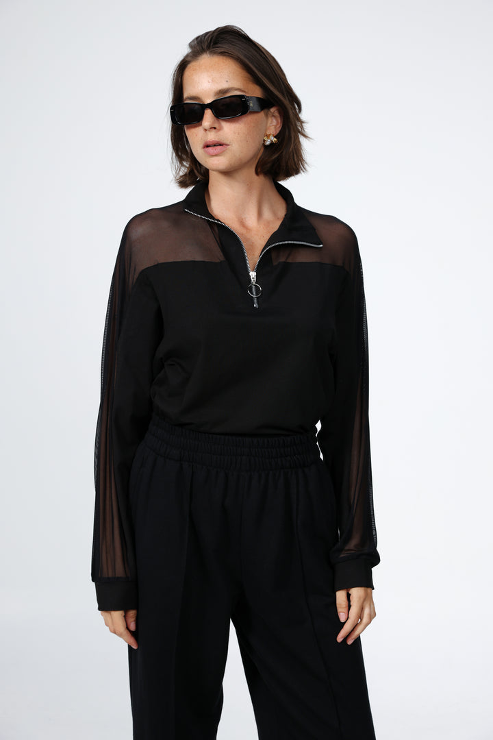 Adam Black Mesh Polo