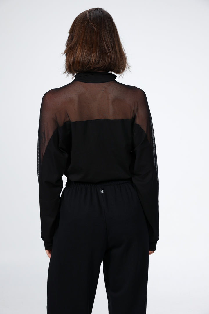 Adam Black Mesh Polo