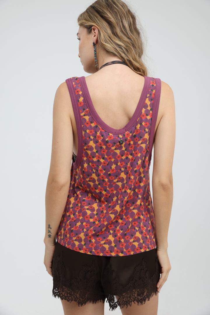 Tropic Red Floral Tank