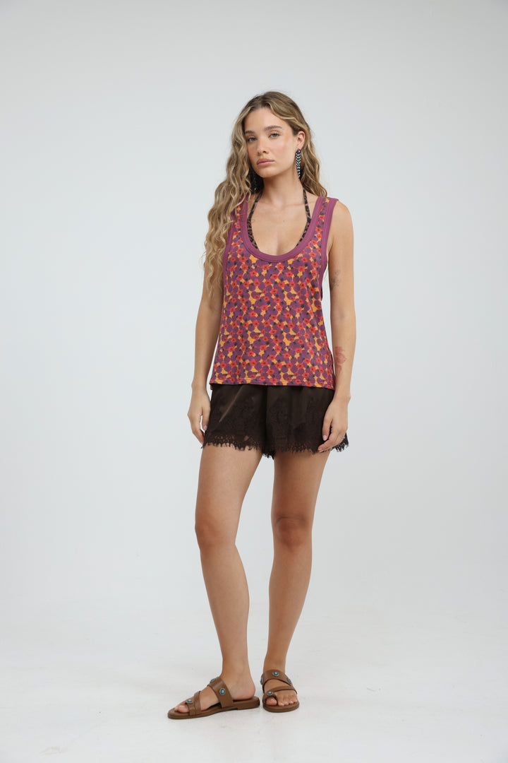 Tropic Red Floral Tank