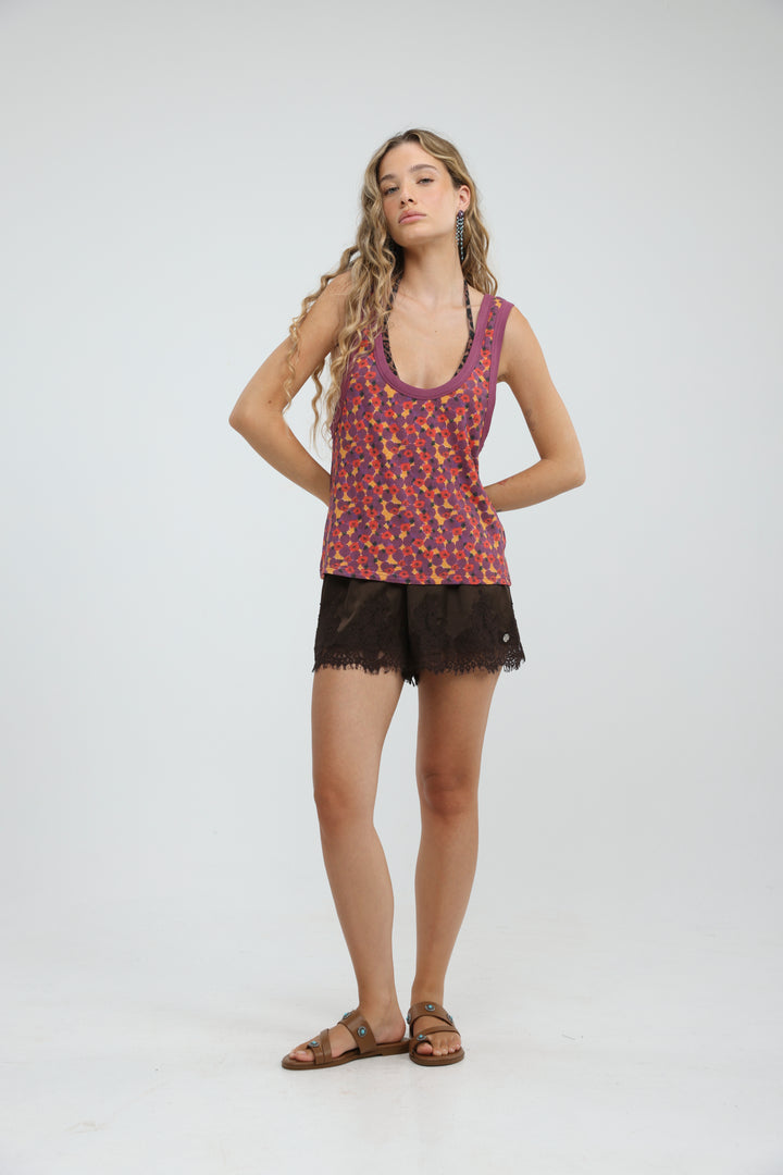 Tropic Red Floral Tank