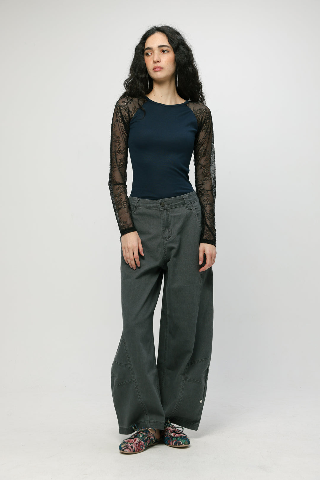 ג'ינס אפור קו מותן בינוני Star 123 Grey Denim