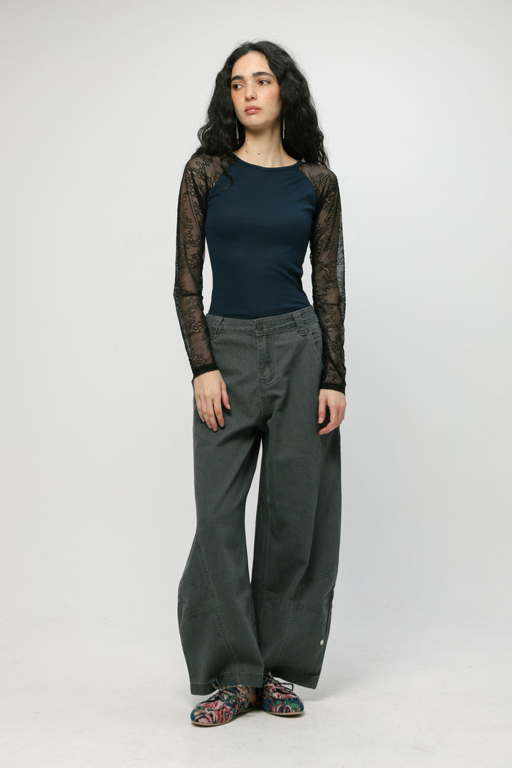 ג'ינס אפור קו מותן בינוני Star 123 Grey Denim