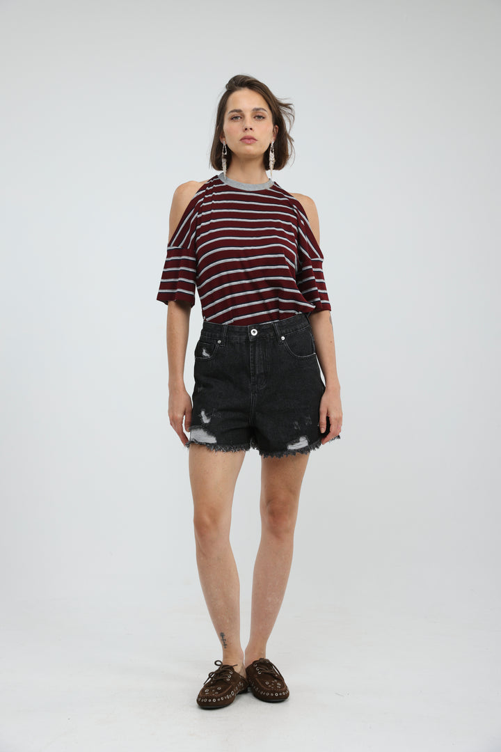 Dune Wine Striped T-Shirt