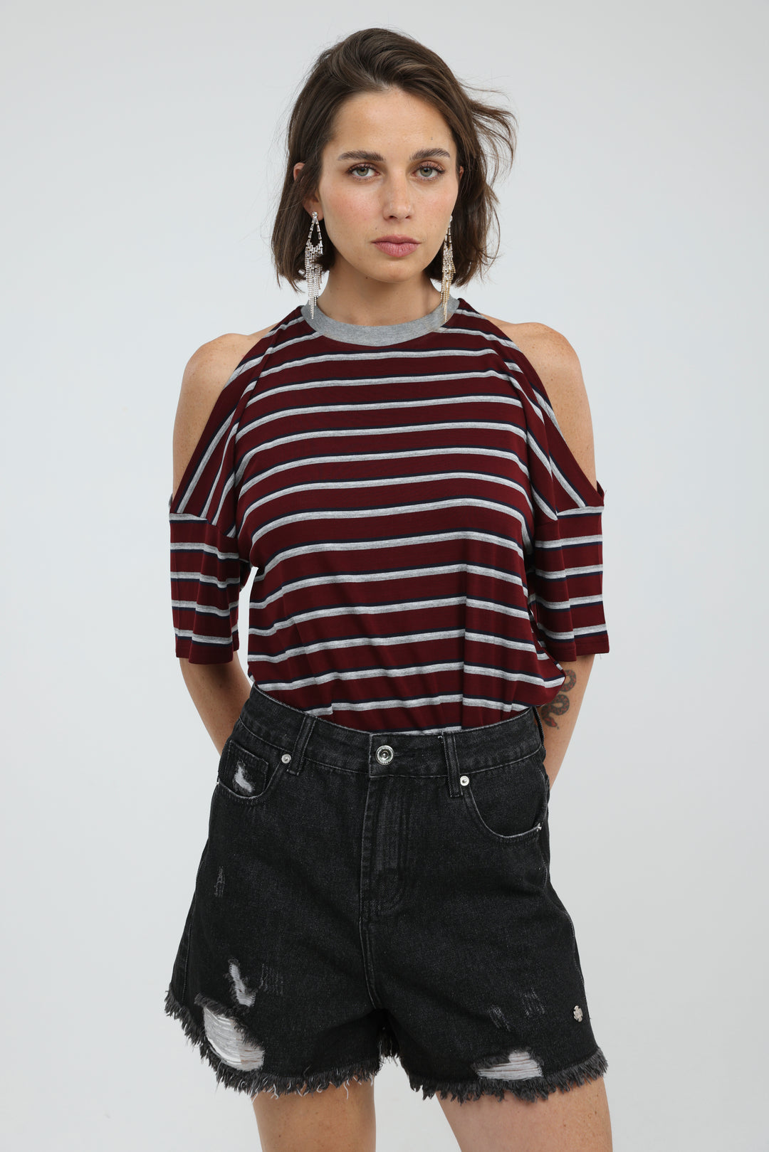 Dune Wine Striped T-Shirt