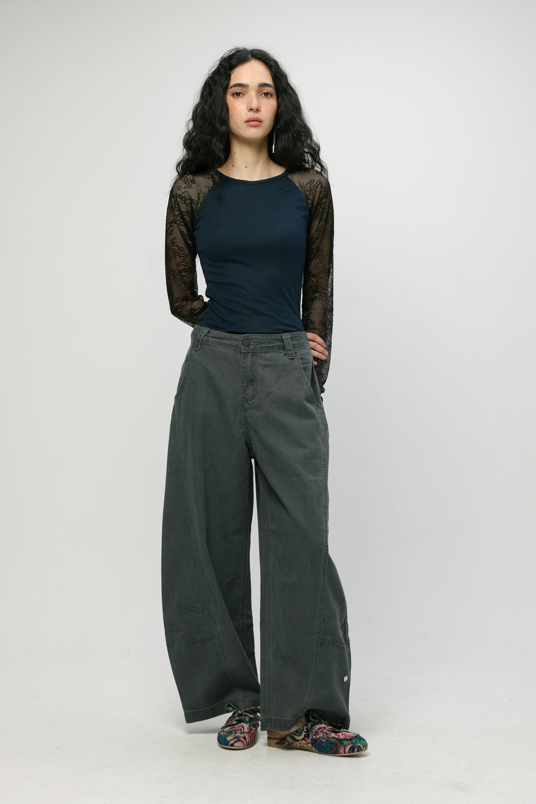 מכנס ג'ינס אפור לנשים Star 123 Grey Denim