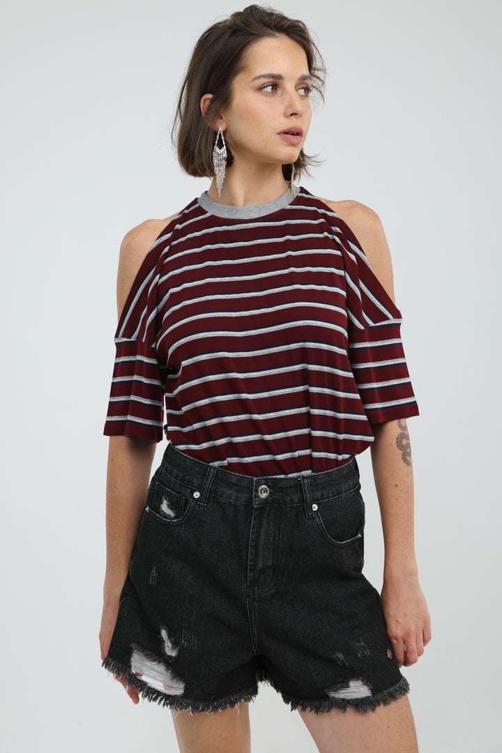 Dune Wine Striped T-Shirt