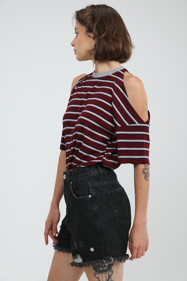 Dune Wine Striped T-Shirt