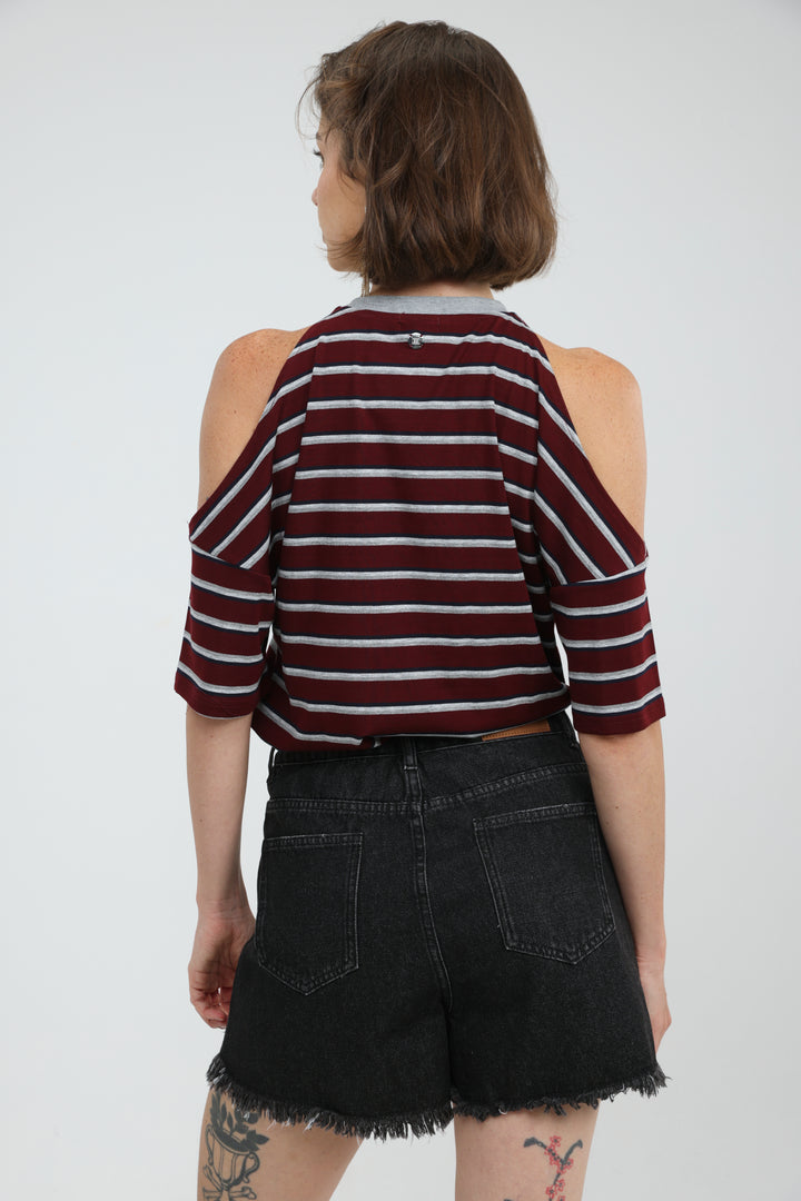 Dune Wine Striped T-Shirt