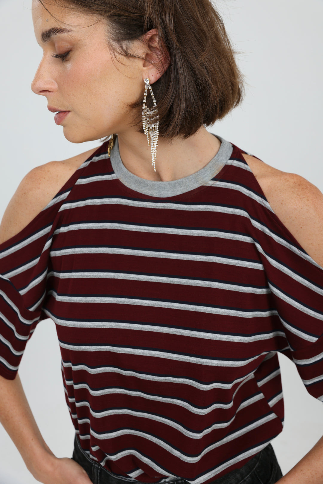 Dune Wine Striped T-Shirt