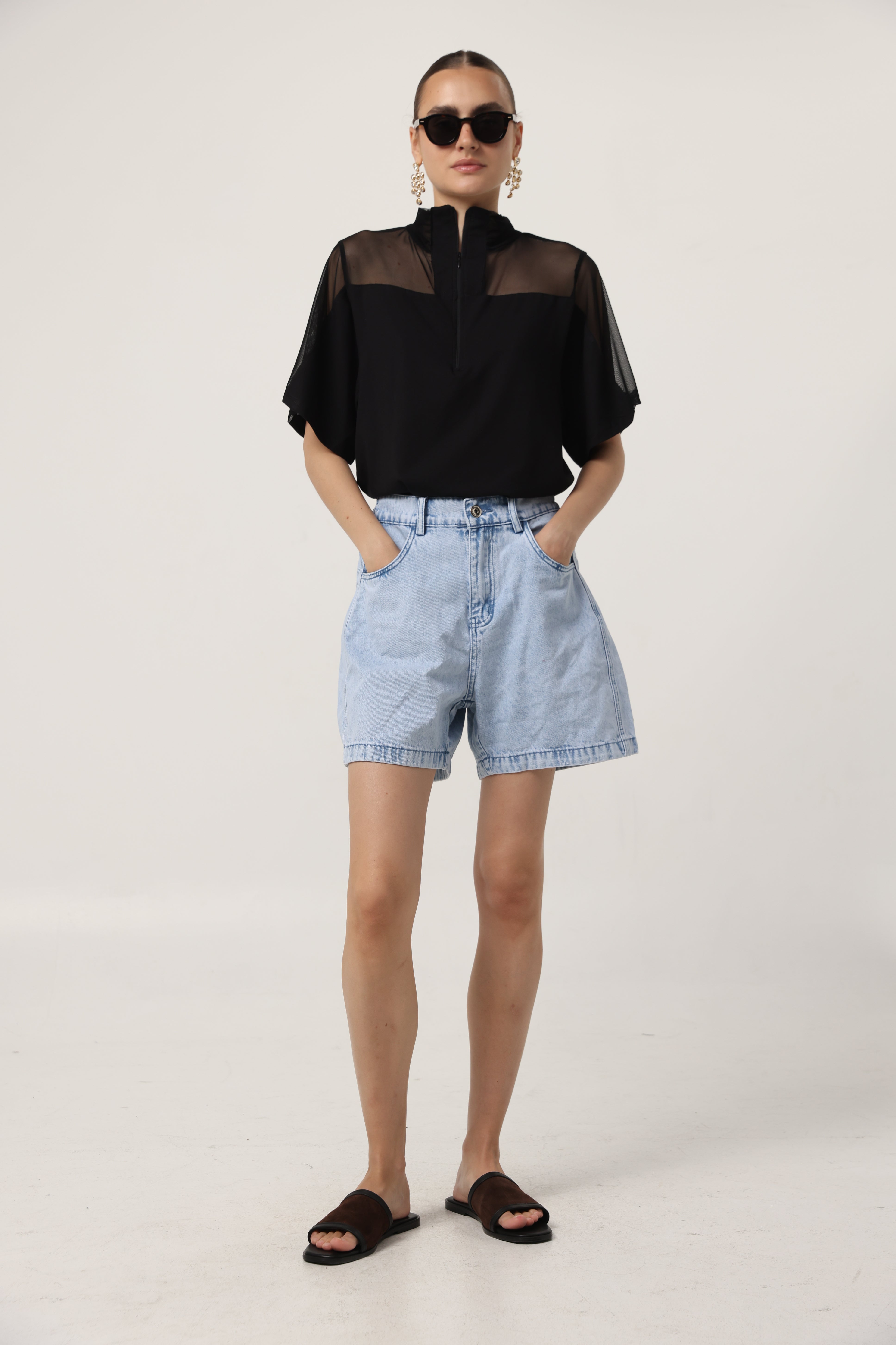 Guri Sky Blue Denim Shorts – SEESTARZ