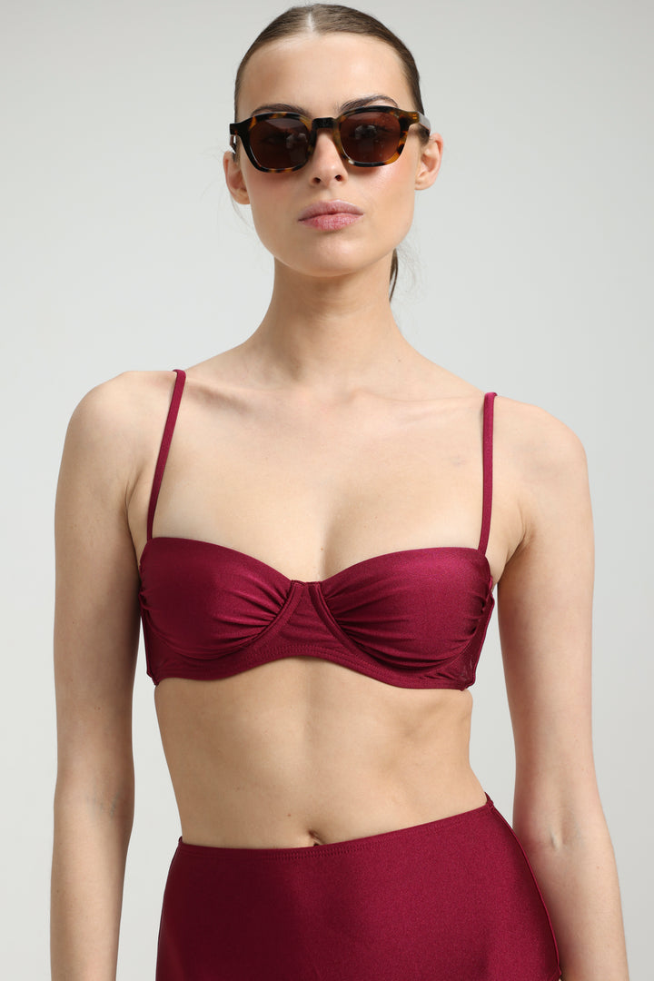Romanticism Wine Bikini Top חזיית טופ ביקיני בצבע בורדו / יין