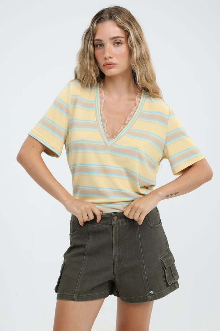 Mystery Yellow Striped T-Shirt
